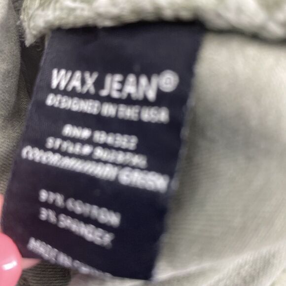 Wax Jean Shorts Womens‎ 3XL Distress Destroyed Roll Up Jorts Military Green - Picture 7 of 10